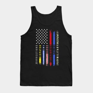 First Responders Hero Flag Nurse EMS Police Fire Military Tank Top